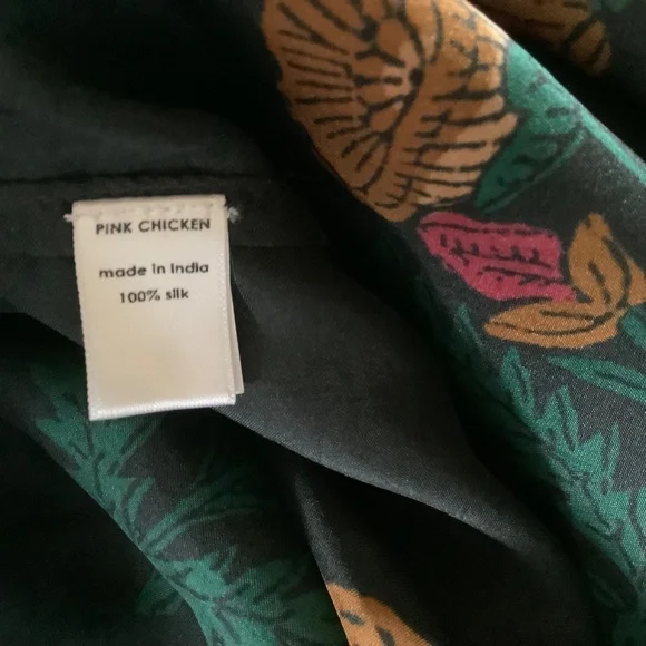 Pink Chicken Silk Kelly Midi/Maxi Dress Caviar Bellflower SZ S - Picture 14 of 16